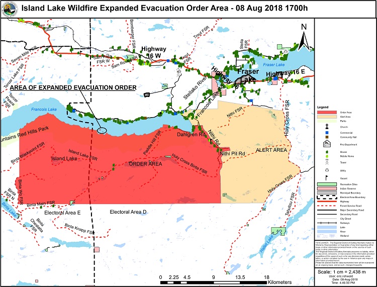 Island Lake wildfire forces RDBN to expand Evacuation Order