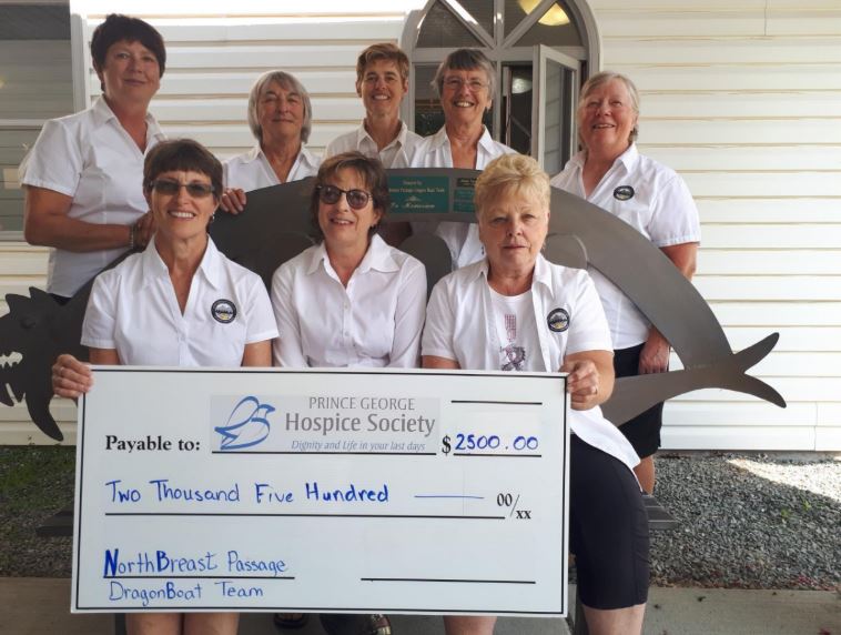 NorthBreast Dragon Boat team donates to PG Hospice Society