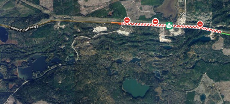 Highway 16 east of Vanderhoof moving steadily after accident