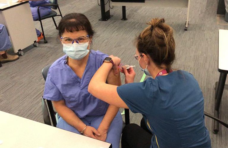 Jubilee Lodge worker becomes first person in Northern Health to receive COVID-19 vaccination
