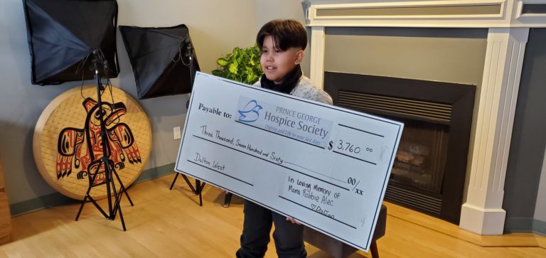 Burns Lake boy raises over $3700 to Prince George Hospice Society