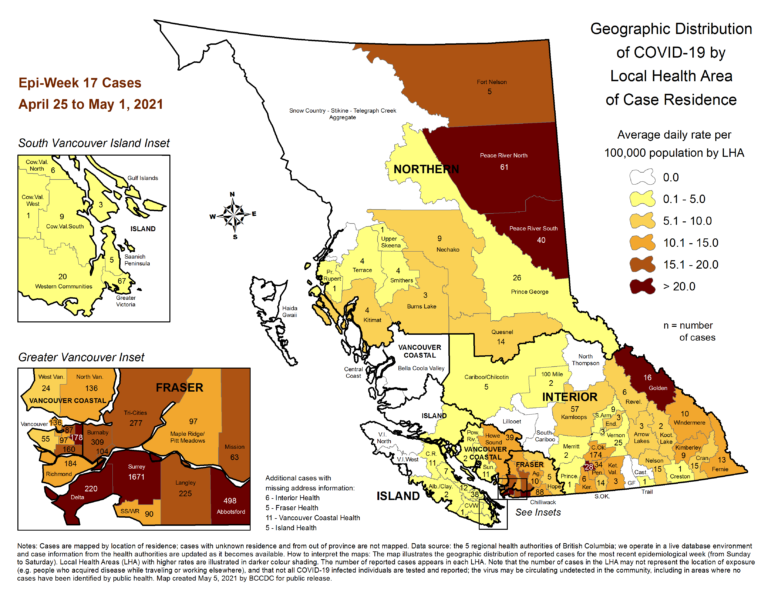 COVID-19 cases in Nechako area plateau