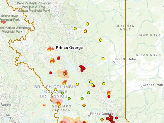 BC Wildfire Service tackles ongoing blazes across Prince George Fire Centre