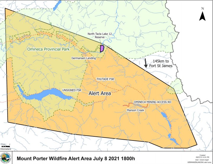 Mount Porter wildfire prompts evacuation alert