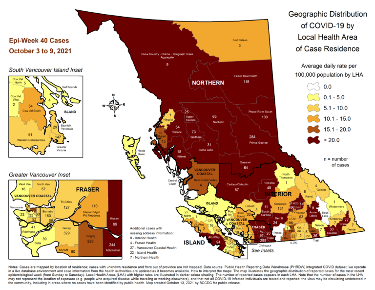 Weekly COVID-19 case counts drop in Vanderhoof and Prince George