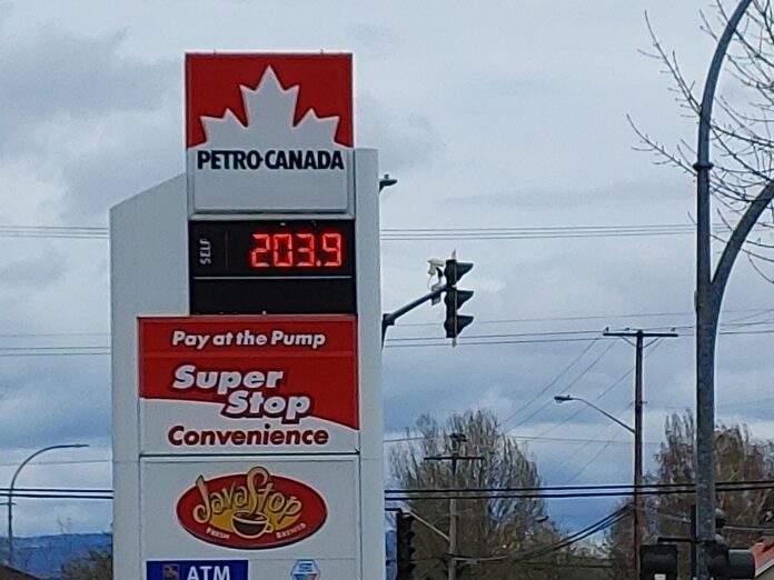 Gas prices surge to a record high across Canada including Vanderhoof