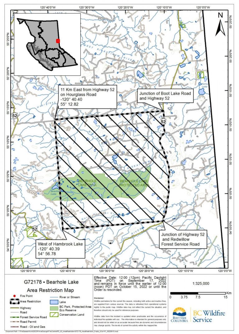 Restricted area around Bearhole Lake fire has shrunk