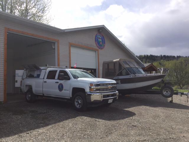 Boat rescued from the Fraser River in Quesnel