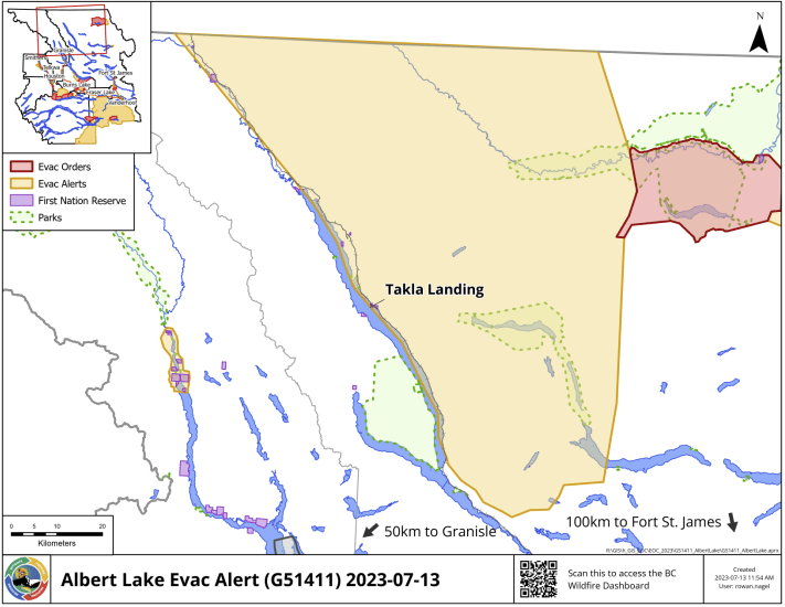 Evacuation alert near Albert Lake issued by Regional District of Bulkley-Nechako