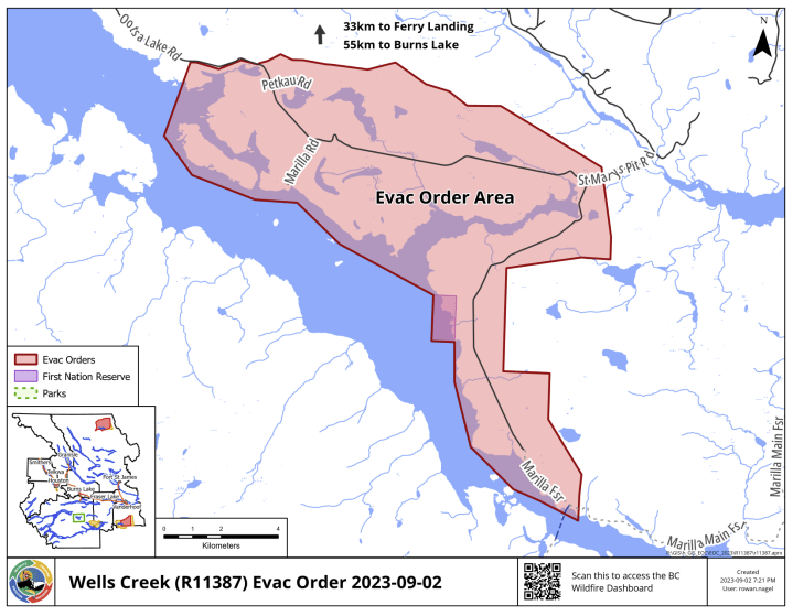 Evacuation Order issued near Wells Creek Wildfire