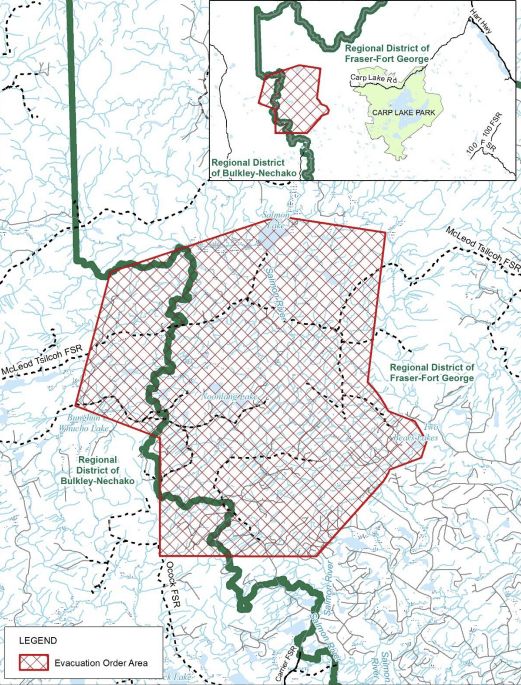 Evacuation Order issued near Ocock Lake wildfire
