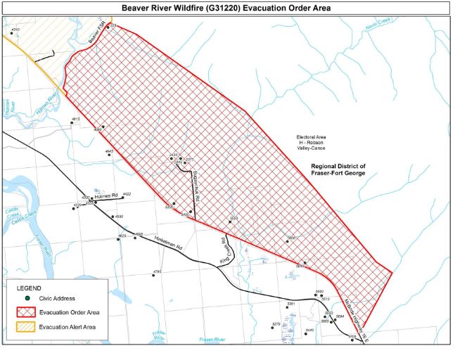10 properties near McBride ordered to evacuate
