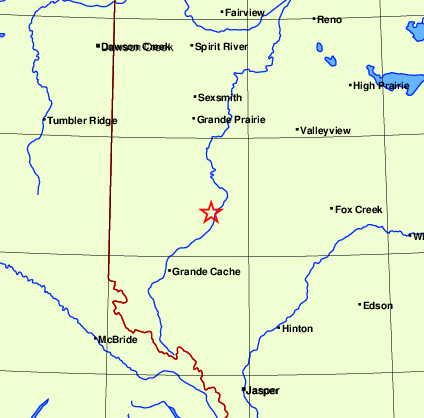 4.7 magnitude earthquake south of Grande Prairie felt in PG