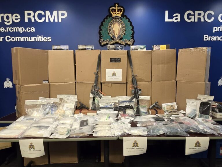 PG Mounties uncover drugs, cash and weapons during weekend raid